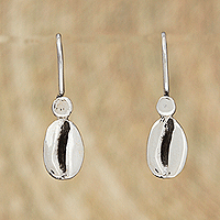 Sterling silver dangle earrings, 'Hot Coffee'