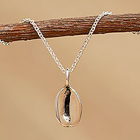 Sterling silver pendant necklace, 'Hot Coffee' - Artisan Crafted Pendant Necklace in Sterling Silver
