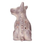 Ceramic ocarina, 'Grey Aztec Puppy' - Western Mexico Pre-Hispanic Ceramic Grey Dog Ocarina Flute