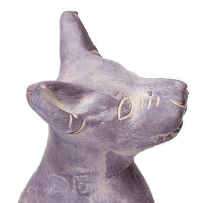 Ocarina de cerámica - Flauta de ocarina de perro gris de cerámica prehispánica del oeste de México