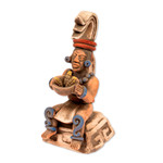 Ceramic figurine, 'Offering of Maize' - Mexico Archaeology Terracotta Corn God Sculpture