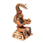 Ceramic figurine, 'Offering of Maize' - Mexico Archaeology Terracotta Corn God Sculpture
