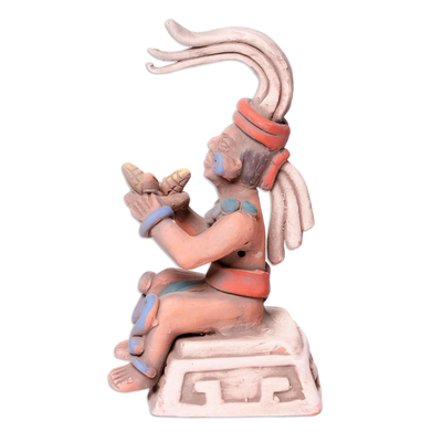 Ceramic figurine, 'Offering of Maize' - Mexico Archaeology Terracotta Corn God Sculpture