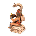 Ceramic figurine, 'Offering of Maize' - Mexico Archaeology Terracotta Corn God Sculpture