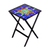 Stained glass mosaic folding table, 'Moons Reflected' - Handcrafted Stained Glass Mosaic Folding Table from Mexico (image 2a) thumbail