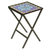 Stained glass mosaic folding table, 'Blue Circle Symmetry' - Handcrafted Blue Mandala Stained Glass Mosaic Folding Table (image 2a) thumbail