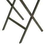 Stained glass mosaic folding table, 'Blue Circle Symmetry' - Handcrafted Blue Mandala Stained Glass Mosaic Folding Table