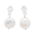 Cultured pearl dangle earrings, 'Rare Treasure' - Coin Pearl and Sterling Silver Earrings