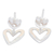 Sterling silver stud earrings, 'Solitary Heart' - Artisan Crafted Sterling Stud Earrings