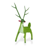Wood alebrije sculpture, 'Green Deer' - Handmade Copal Wood Alebrije