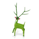 Wood alebrije sculpture, 'Green Deer' - Handmade Copal Wood Alebrije