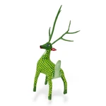 Wood alebrije sculpture, 'Green Deer' - Handmade Copal Wood Alebrije