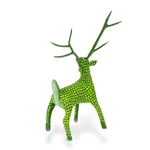 Wood alebrije sculpture, 'Green Deer' - Handmade Copal Wood Alebrije