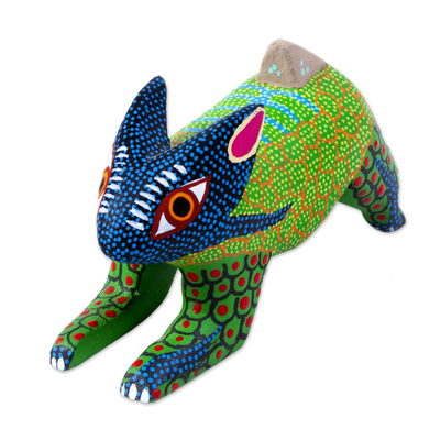 Alebrije-Figur aus Holz - Handgefertigtes Kaninchen-Alebrije aus Mexiko