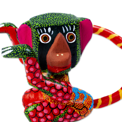 Wood alebrije figurine, 'Crazy Monkey' - Handmade Animal Alebrije Figurine