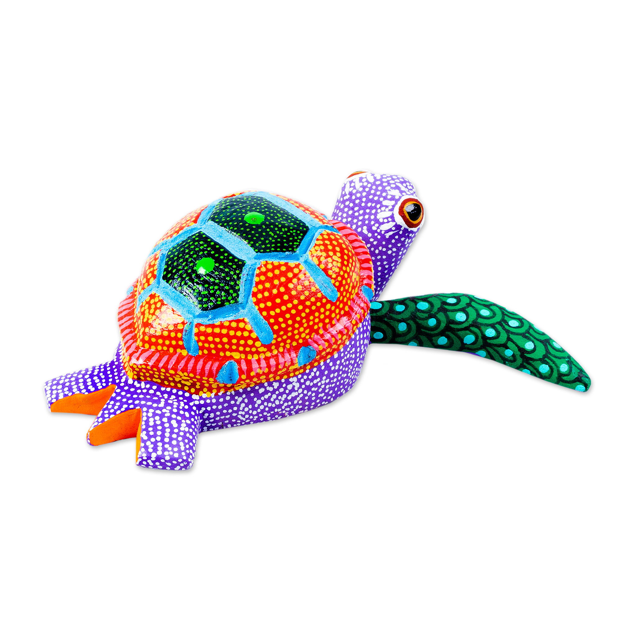 Handcrafted Copal Wood Alebrije - Lilac Turtle | NOVICA