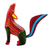 Wood alebrije sculpture, 'Cool Coyote' - Hand-Painted Wooden Alebrije