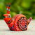 Wood alebrije figurine, 'Red Snail' - Artisan Crafted Alebrije Figurine