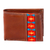 Portemonnaie aus Leder mit Baumwoll-Akzent, 'Border Sunset - Braunes Leder Bifold Wallet
