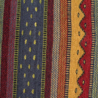 Zapotec wool accent rug, 'Quiet Hills of Mitla' 2x3.5 - 2 x 3.5 Ft Handwoven Zapotec Wool Accent Rug from Mexico