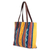 Zapotec leather accent wool tote bag, 'Afternoon Fiesta' - Handwoven Fiesta Motif Leather Accent Wool Zapotec Tote Bag