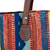 Bolso tote de lana con detalles en cuero zapoteca - Bolso tote zapoteca de lana con detalle de cuero con motivo de fiesta tejido a mano