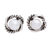 Cultured pearl stud earrings,'Tangled Rope' - Taxco Silver Stud Earrings with Cultured Pearls
