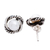 Cultured pearl stud earrings,'Tangled Rope' - Taxco Silver Stud Earrings with Cultured Pearls