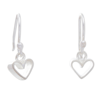 Heart-Shaped Sterling Silver Earrings