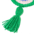 Crocheted wall accent, 'See No Evil in Green' - Hand Crocheted Evil Eye Accent