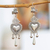 Sterling silver chandelier earrings, 'Mazahua Treasure' - Heart Motif Chandelier Earrings