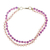 Amethyst and rose quartz beaded bracelet, 'Bold colours' - Amethyst and Rose Quartz Double Strand Bracelet