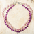 Amethyst and rose quartz beaded bracelet, 'Bold colours' - Amethyst and Rose Quartz Double Strand Bracelet