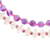 Amethyst and rose quartz beaded bracelet, 'Bold colours' - Amethyst and Rose Quartz Double Strand Bracelet