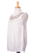 Sleeveless cotton blouse, 'Highlands' - Artisan Crafted Sleeveless White Cotton Blouse from Mexico (image 2b) thumbail