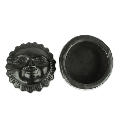 Caja decorativa de cerámica - Caja decorativa barro negro