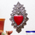 Acento de pared de estaño en relieve, 'Corazón imperial' - Acento de pared de estaño artesanal