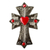 Wandkreuz aus geprägtem Zinn, 'Sacred Heart' - Geprägtes Metall-Wandkreuz