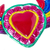 Embossed tin wall accent, 'Colorful Heart' - Multicolored Embossed Tin Sheet Wall Decor