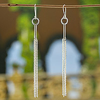 Wasserfall-Ohrringe aus Sterlingsilber, „Charming Chains“ – Wasserfall-Ohrringe aus 925er Sterlingsilber von Taxco