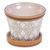 Ceramic flower pot, 'Green Courtyard' (4 inch) - Hand-Painted Ceramic Planter from Mexico (4 Inch)