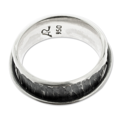 Silver meditation ring, ‘Mystical Orbit’ - Unisex 950 Silver Meditation Ring from Mexico