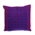 Cotton cushion cover, ‘Red with Blue’ - Red and Blue Brocade Cotton Cushion Cover from Mexico