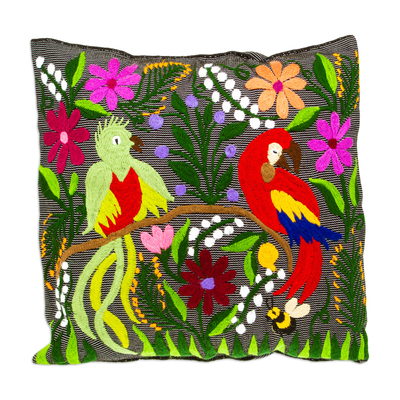 Bird Motif Cotton Cushion Cover