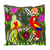 Embroidered cotton cushion cover, 'Jungle Friends' - Bird Motif Cotton Cushion Cover (image 2a) thumbail