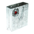 Aluminum engraved decorative bag, 'Metallic Flower in Red' - Decorative Floral Bag Made with Aluminum Engraved by Hand