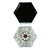 Aluminum decorative box, 'Hexagon with Flower' - Hexagonal Spiral Aluminum Decorative Box with Flower