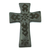 Barro negro wall cross, ‘Little Flower of Prayers’ - Handcrafted Barro Negro Wall Cross from Mexico
