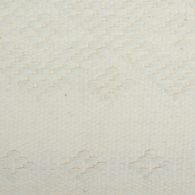 Manteles individuales de algodón, (juego de 4) - Juego de 4 manteles individuales marfil tejidos a mano en México