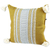 Cotton cushion cover, 'Yellow Tradition' - Mexican Handloomed Yellow and Alabaster Cotton Cushion Cover